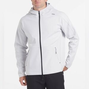UNRL Men's Impact Full Zip Jacket Hoodie‎ Hood White Performance Athletic 2XL